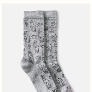 Paka Gray Alpaca Patterned Unisex Socks